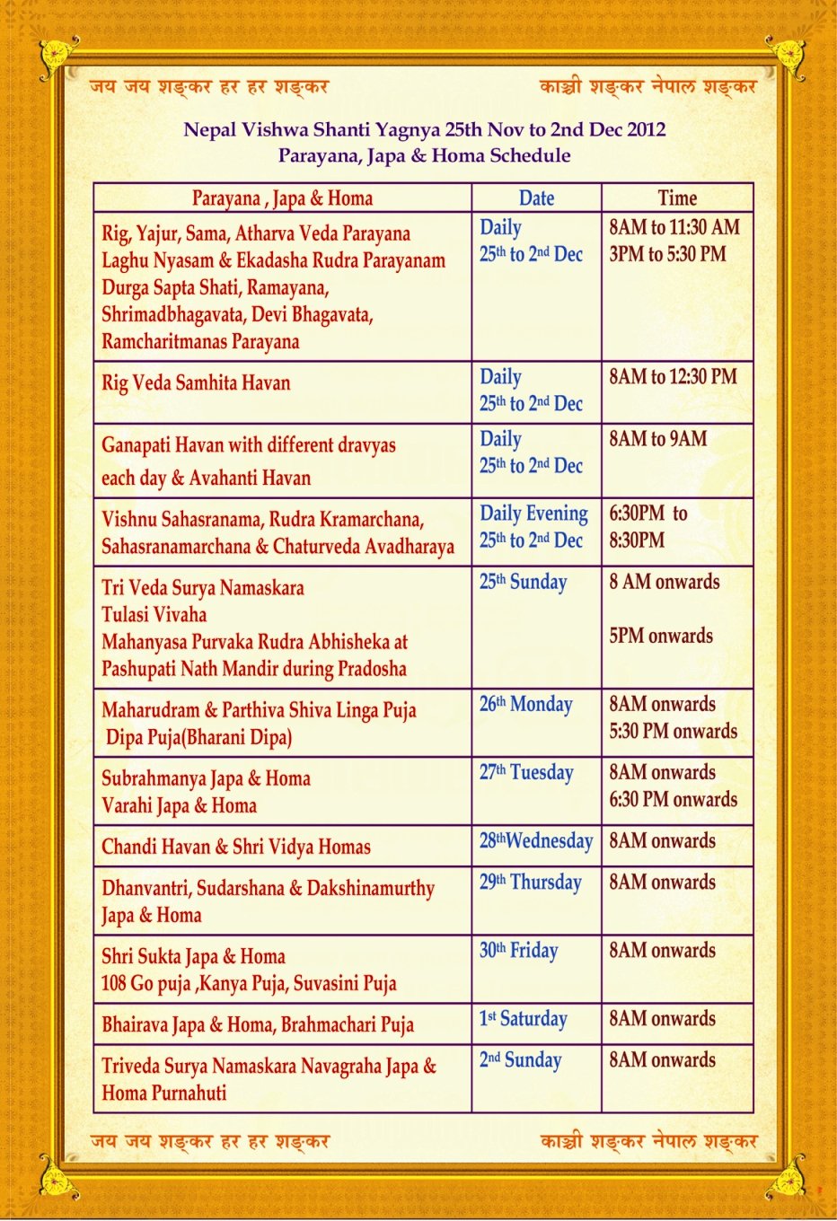 Vishva Shanti Maha Yagnya Kathmandu Nepal